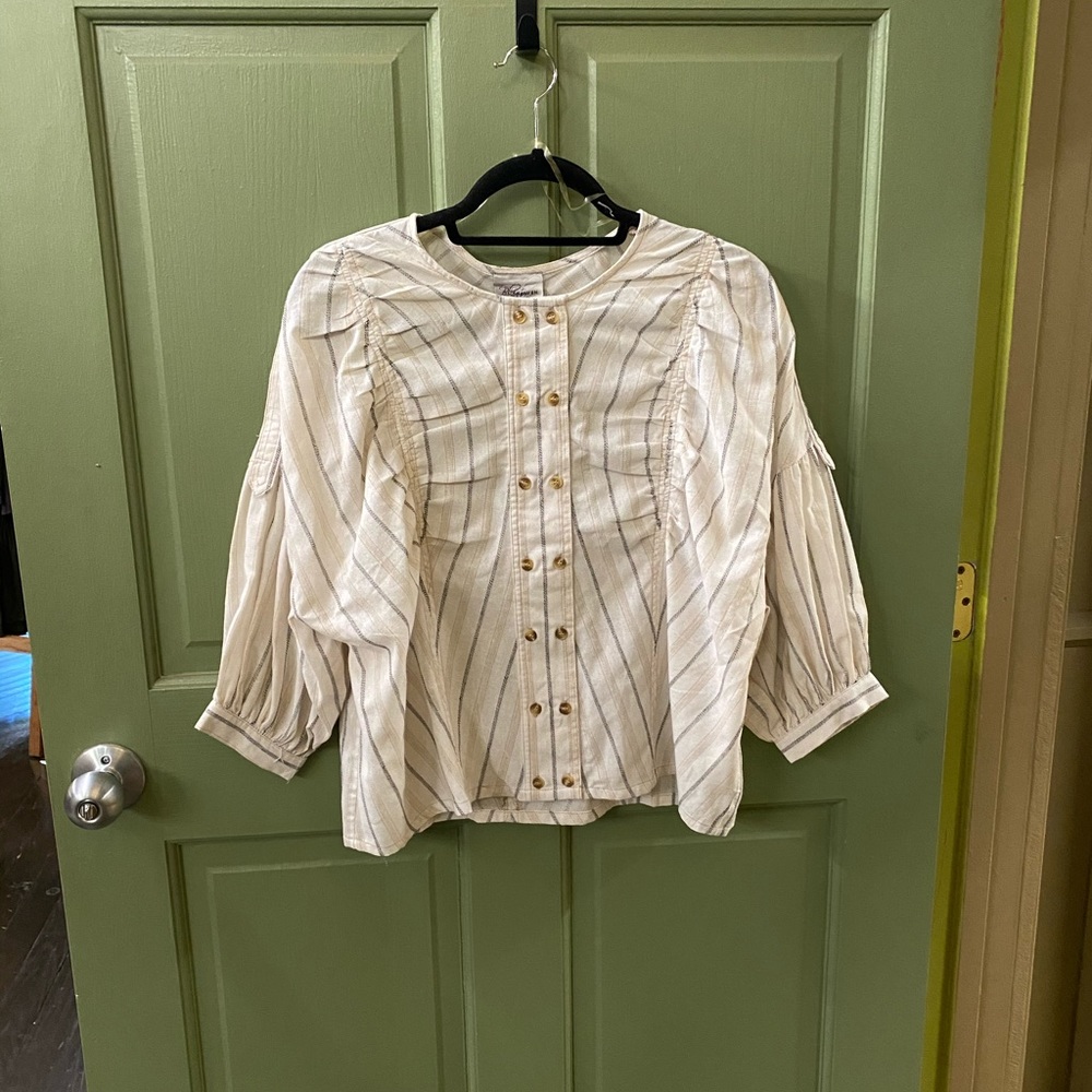 Striped cotton button up